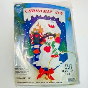 Needlecrafts KIT Felt Wall Hanging Christmas Joy 11" x 17" New Sealed